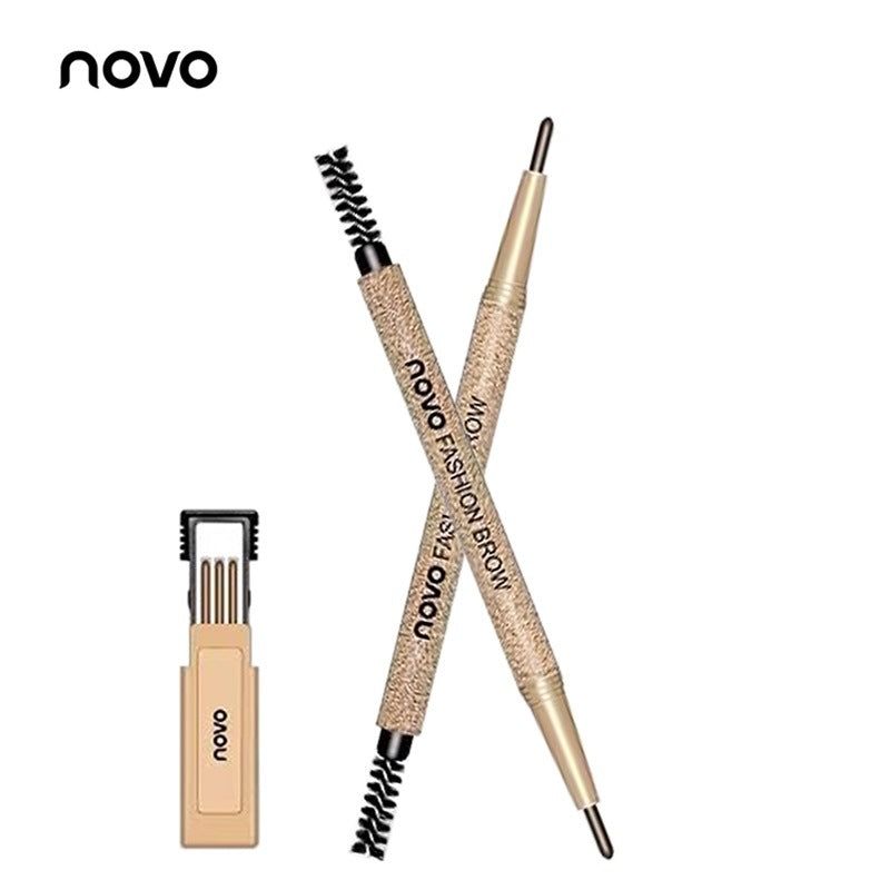 NOVO Rotating Eyebrow Pencil Set – 3 Refills + Brow Card