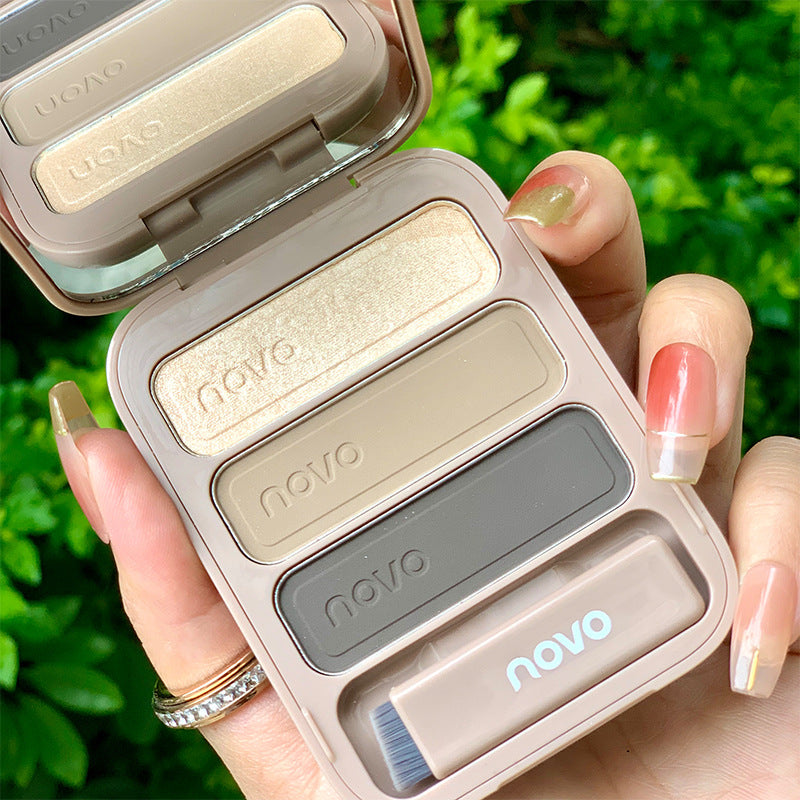 NOVO 3-Color Eyebrow Powder – Multi-Use Brow & Highlight Kit (5345)