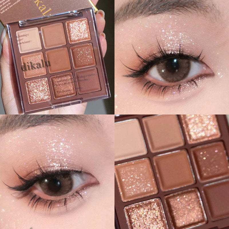 New Korean 9-Color Eyeshadow Palette | Oat Milk Tea & Chocolate Series