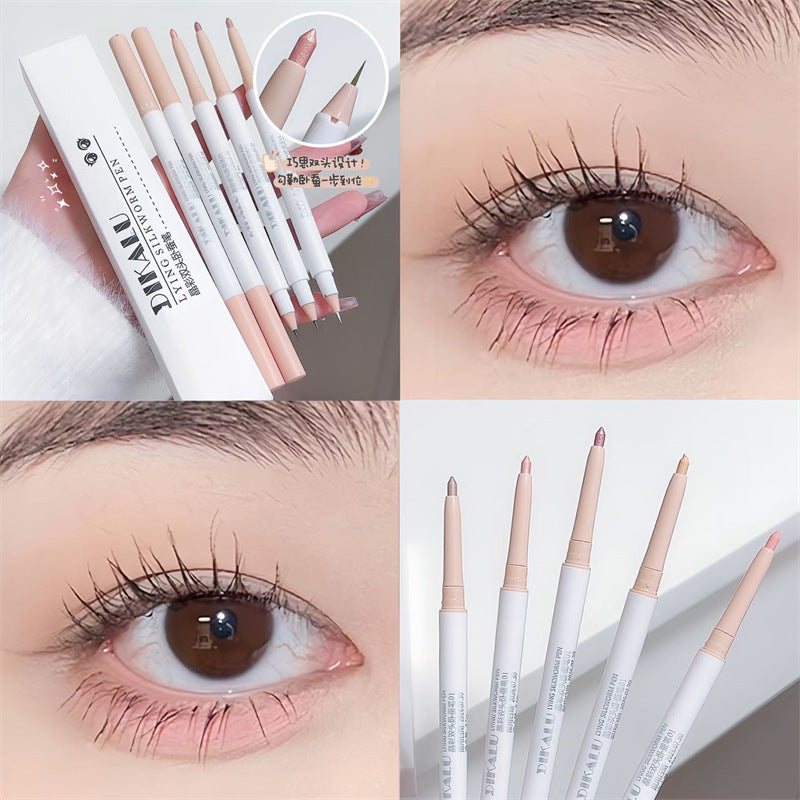 Double-Headed Lying Silkworm Pen | 2-in-1 Pearl & Matte Highlighter