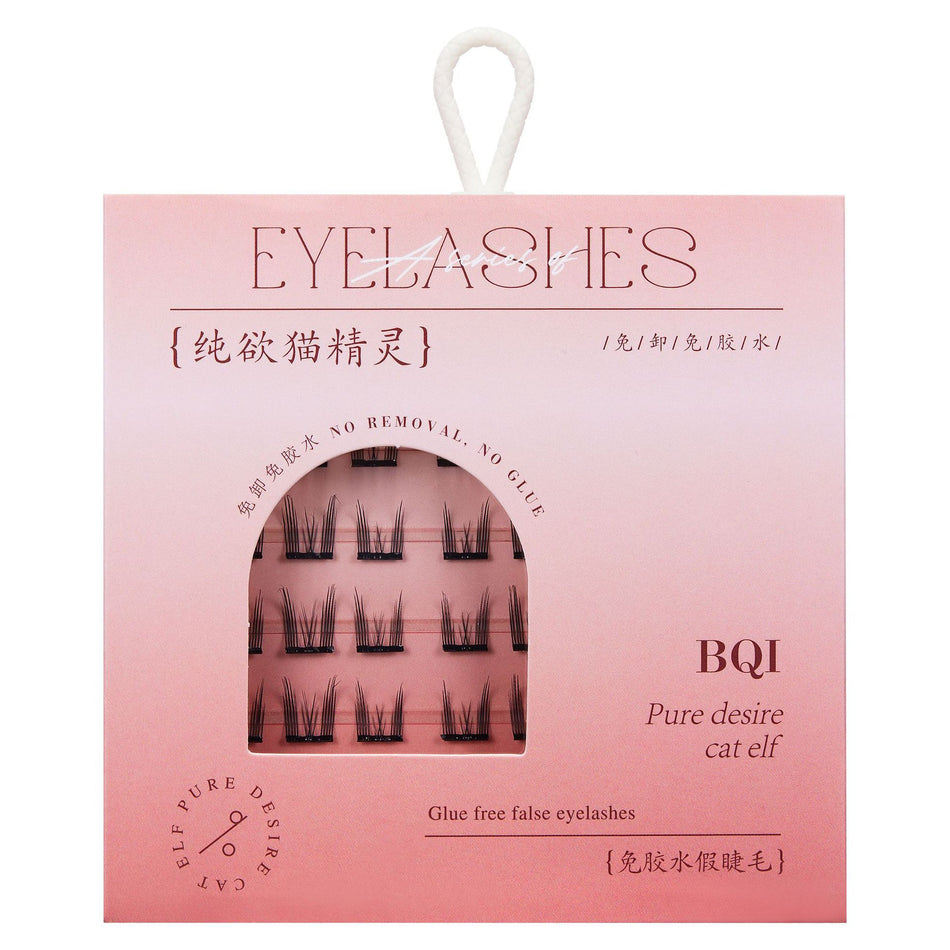 Pure Desire Cat Elf Glue-Free False Eyelashes – Thick Curly Self-Adhesive Lash Set
