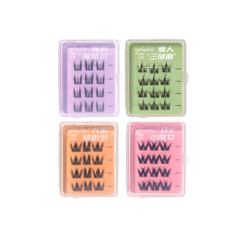 Lmltop Glue-Free False Eyelash Trial Pack SY919 – Travel Box Cat Elf Self-Adhesive Lashes