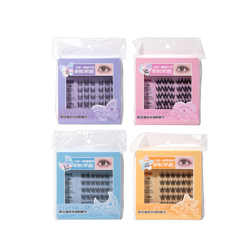 Lmltop Native Fox Glue-Free Segmented False Eyelashes SY914 – Lazy Self-Adhesive Lash Set