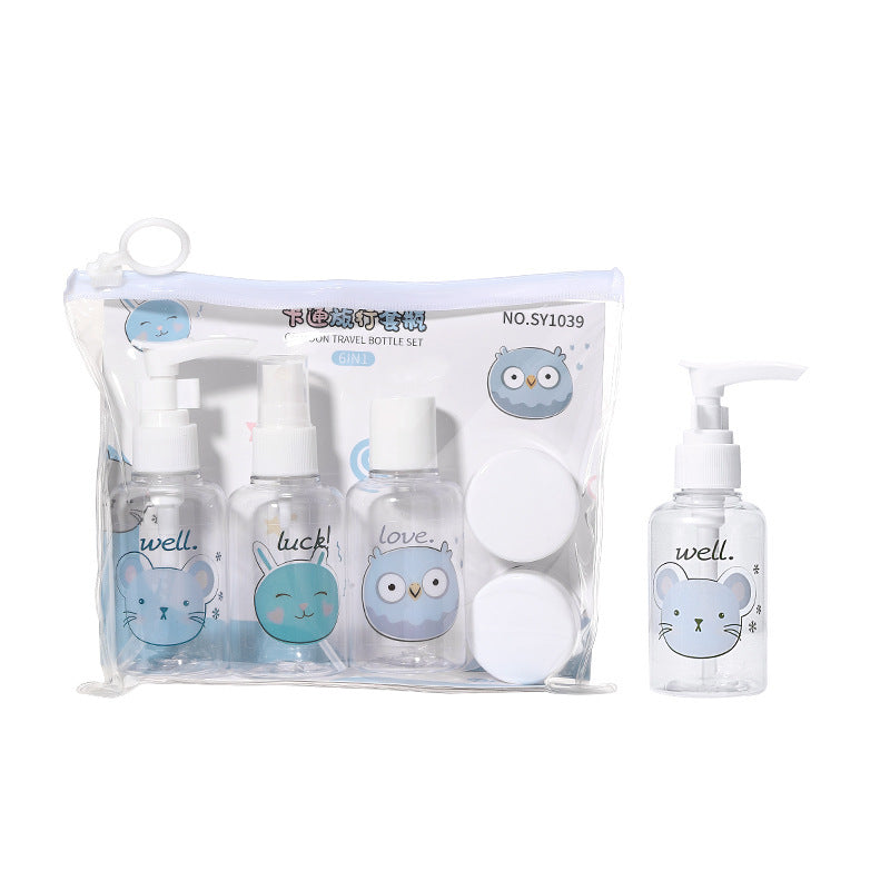 6-Pc Travel Bottle Set | Pump, Spray & Cream Box