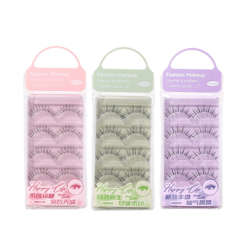 Lmltop Comic Big Eye False Eyelashes LLT26 – 4 Pairs One-Piece Lash Set with Glue
