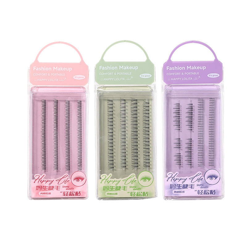 Lmltop 4 Rows Segmented Cat Elf Fishtail False Eyelashes LLT27 – Long Cluster Natural Lash Set