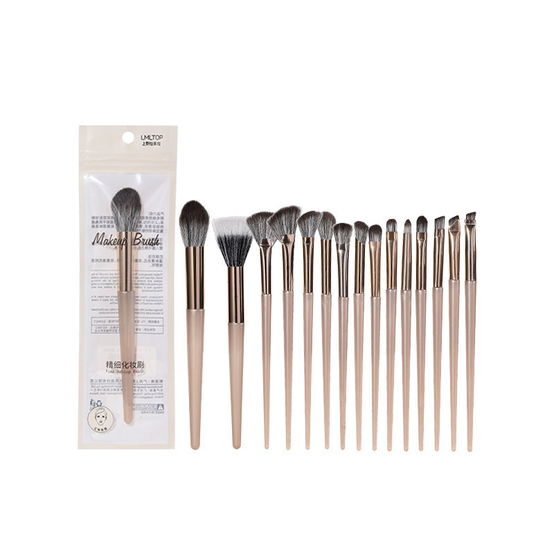 15-Pc Makeup Brush | Long-Handled Professional