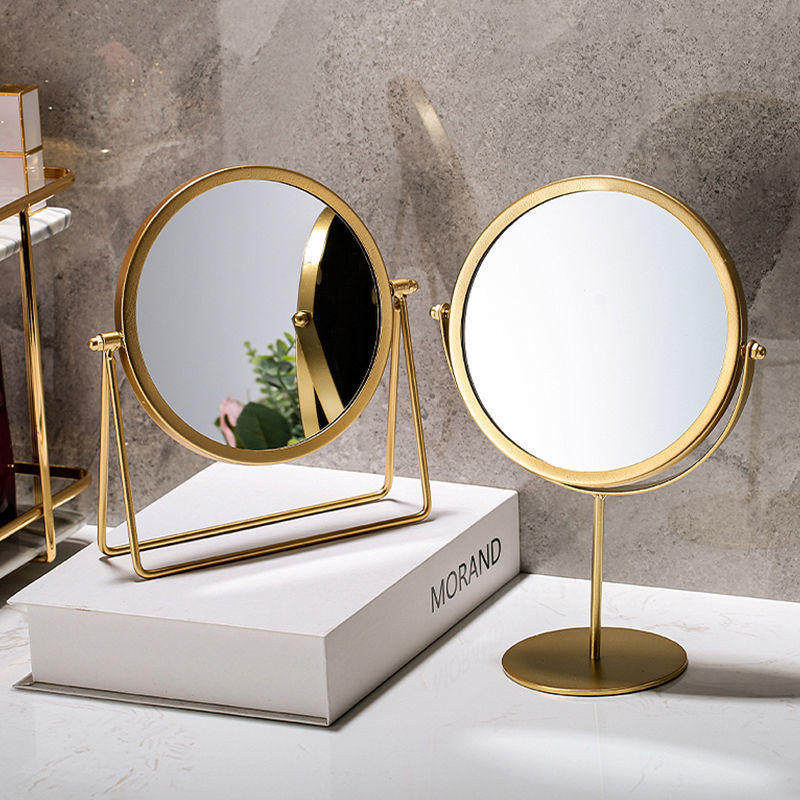 Scandinavian Round Iron Vanity Mirror | Modern Desktop
