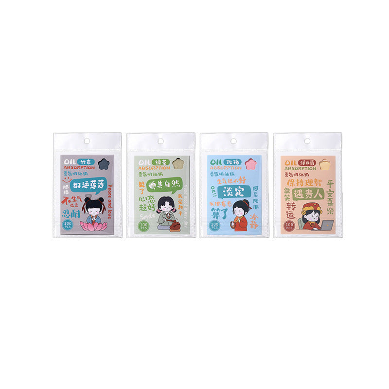 100-Pc Bamboo & Green Tea Oil Paper | Facial Detox Matte