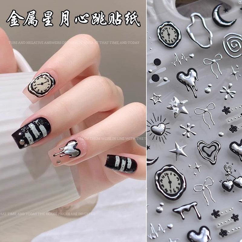 Liquid Metal Nail Stickers – Y2K Style