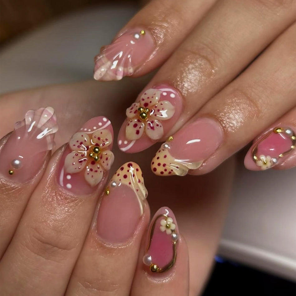 Leopard Print Almond Nails – 30 Piece Set