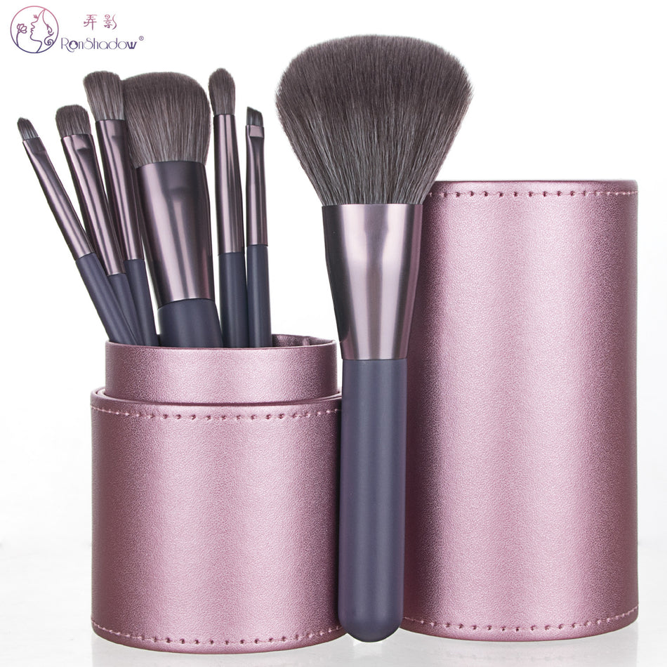 7-Piece Mini Makeup Brush Set — The "Shadow Series" Portable Toolkit