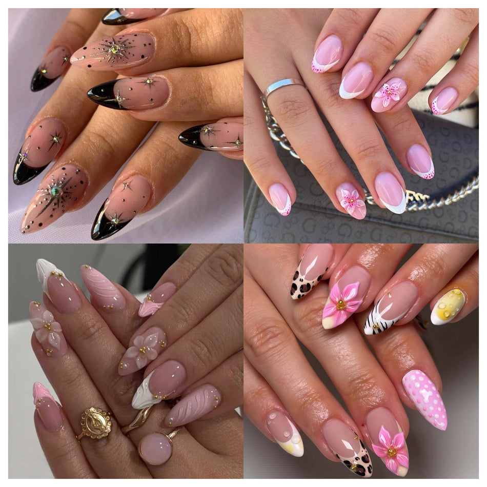 INS Style Almond Nails – Premium French Set