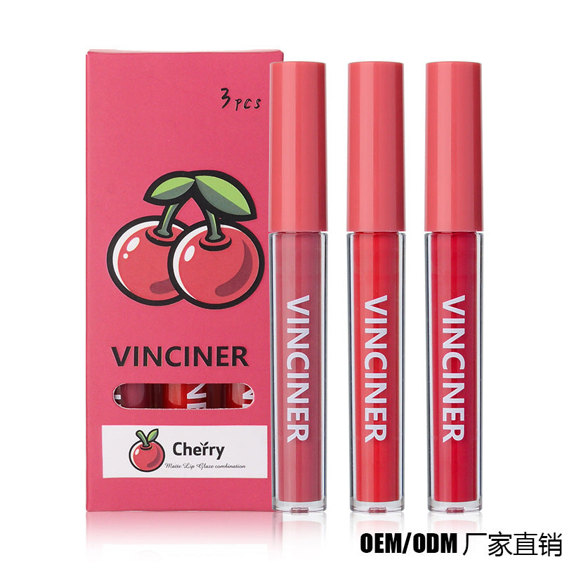 3-Piece Fruit Lip Glaze Set: The "Triple-Threat" Matte & Fruit Artifact