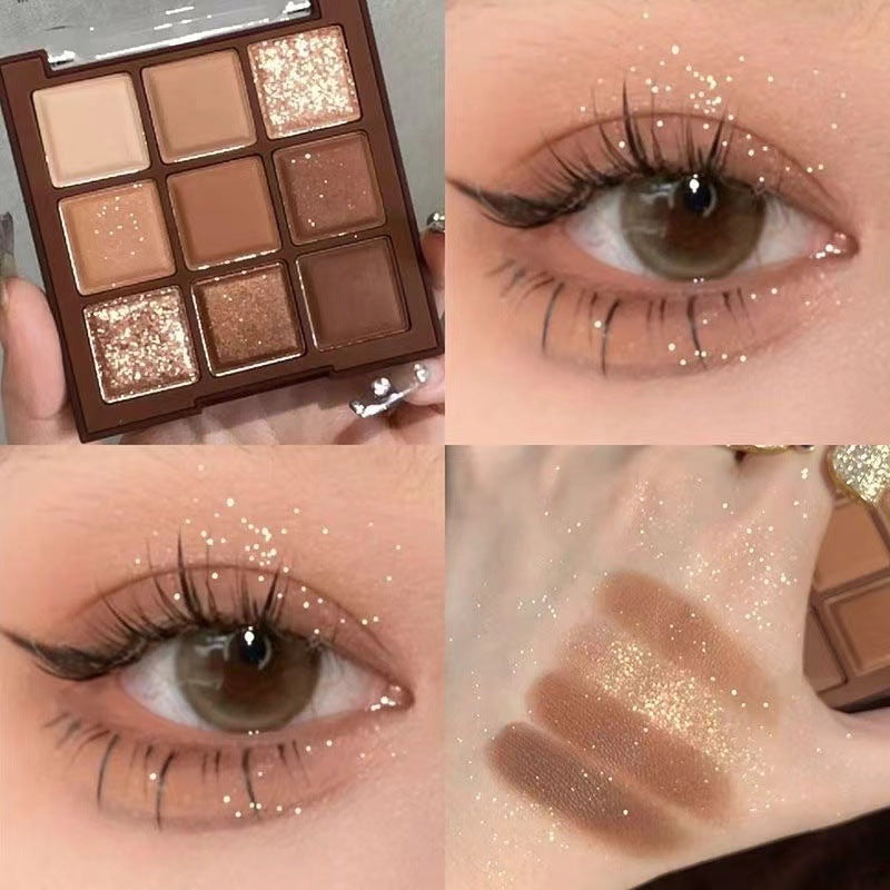 Chocolate 9-Color Eyeshadow – Matte & Glitter