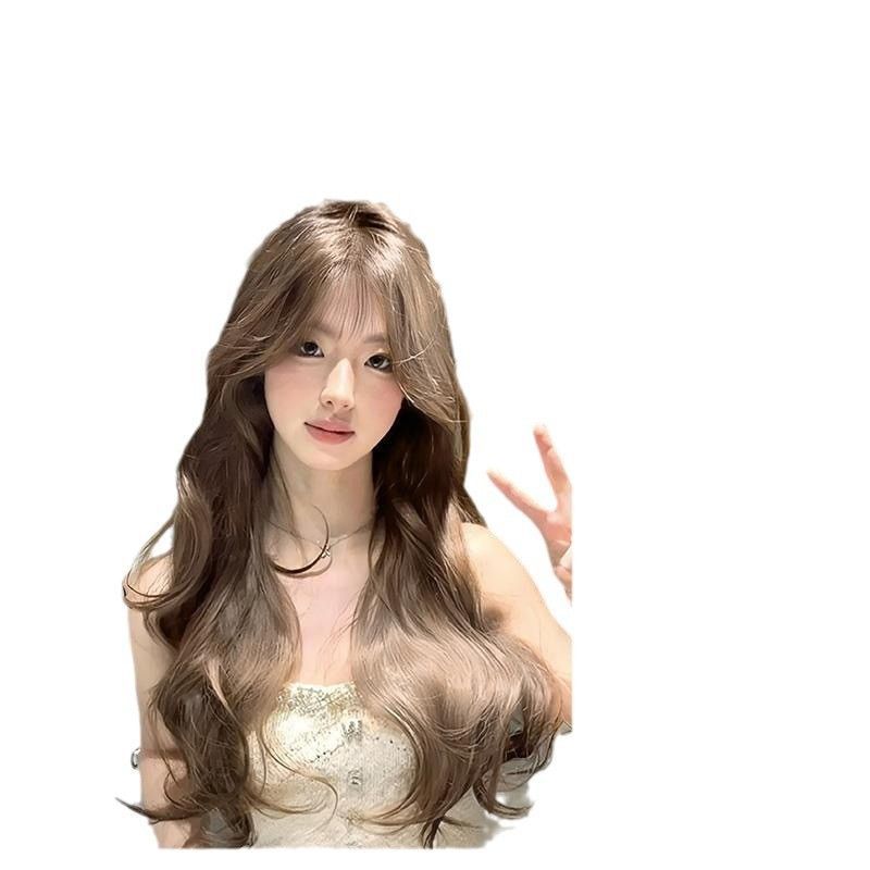 Milk Tea Brown Big Wave Long Curly Wig