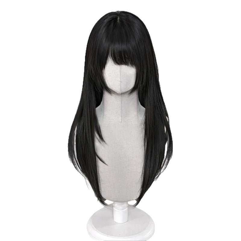 Women’s Black Straight Wig with Cartoon Bangs