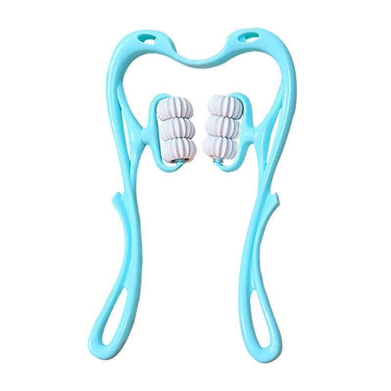 Premium Handheld 6-Wheel Neck & Shoulder Clamping Roller Massager