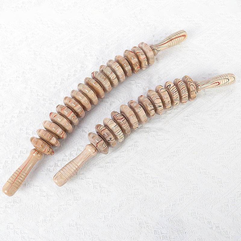 Premium Wooden "Wolf-Tooth" Muscle Massage Roller & Meridian Yoga Stick