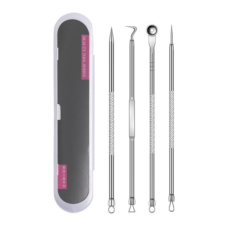Stainless Steel 4 Piece Acne and Blackhead Extractor Tool Set
