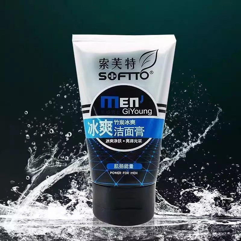 Men's Ice Cool Refreshing Oil Control Facial Cleanser Gel