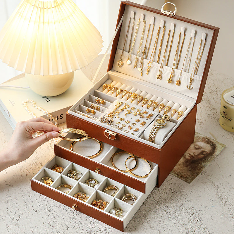 Diamond-Shaped Jewelry Box Anti-Oxidation Gold Storage Organizer