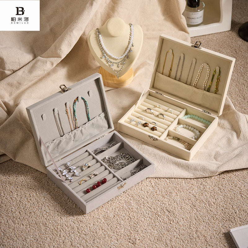 High-End Buckle Jewelry Box Large Capacity Drawer Storage Organizer