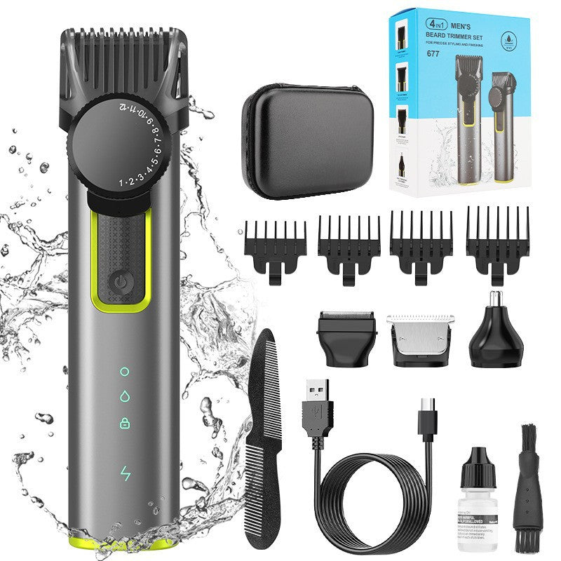 Men Waterproof Electric Shaver Multi-Function Grooming Set