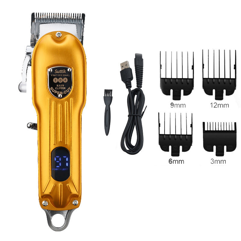Men LCD Digital Display High Power Hair Clipper Retro Style