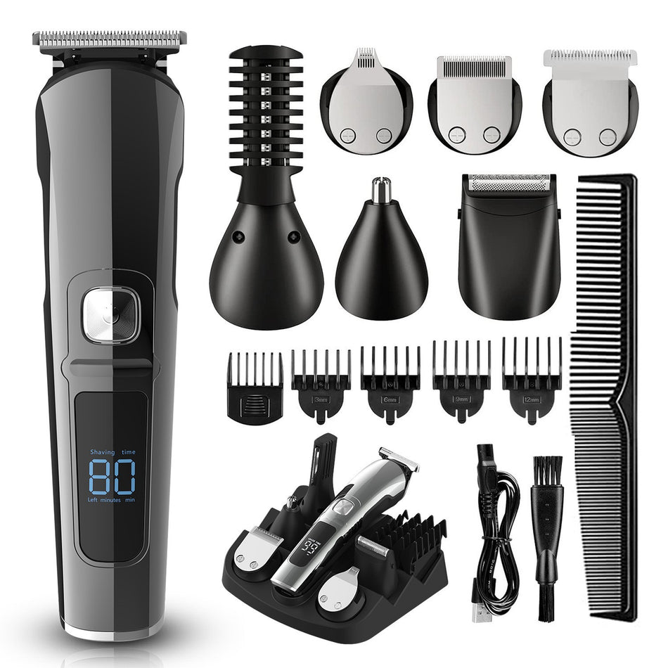Men Waterproof Electric Shaver Multi-Function Grooming Clipper Set