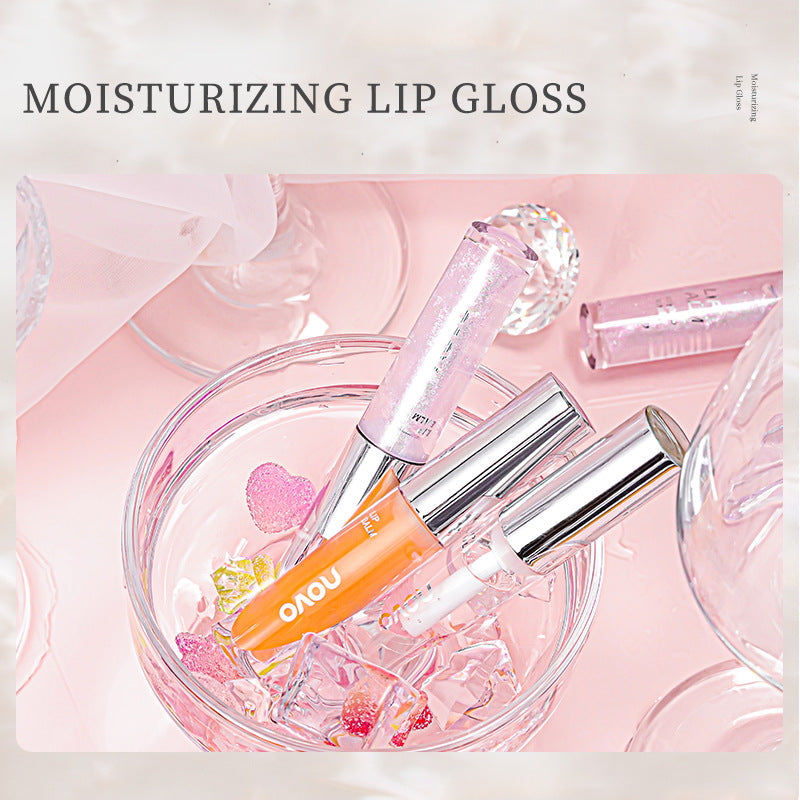 Pack of 3-Novo Moisturizing Lip Oil Gloss Hydrating Clear Shine