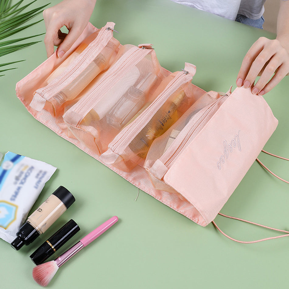Women's Foldable 4-in-1 Cosmetic Bag Detachable Travel Organizer