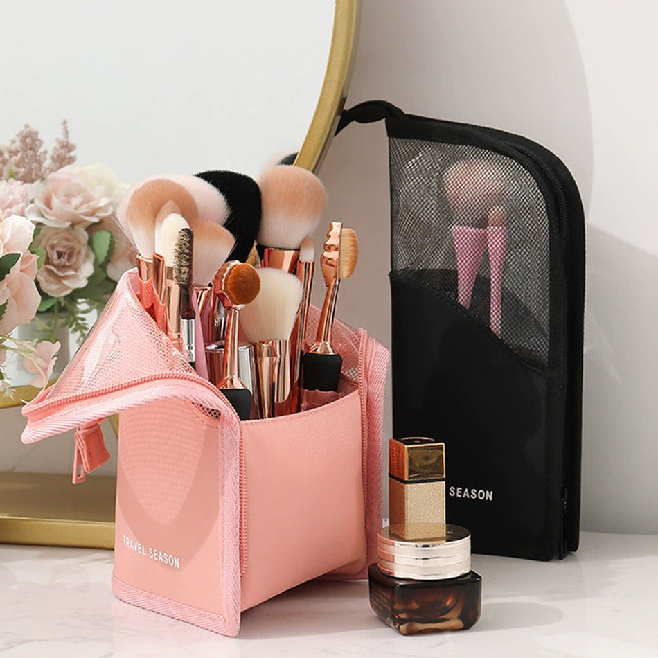 Portable Cosmetic Brush Storage Bag Large Capacity Travel Organizer