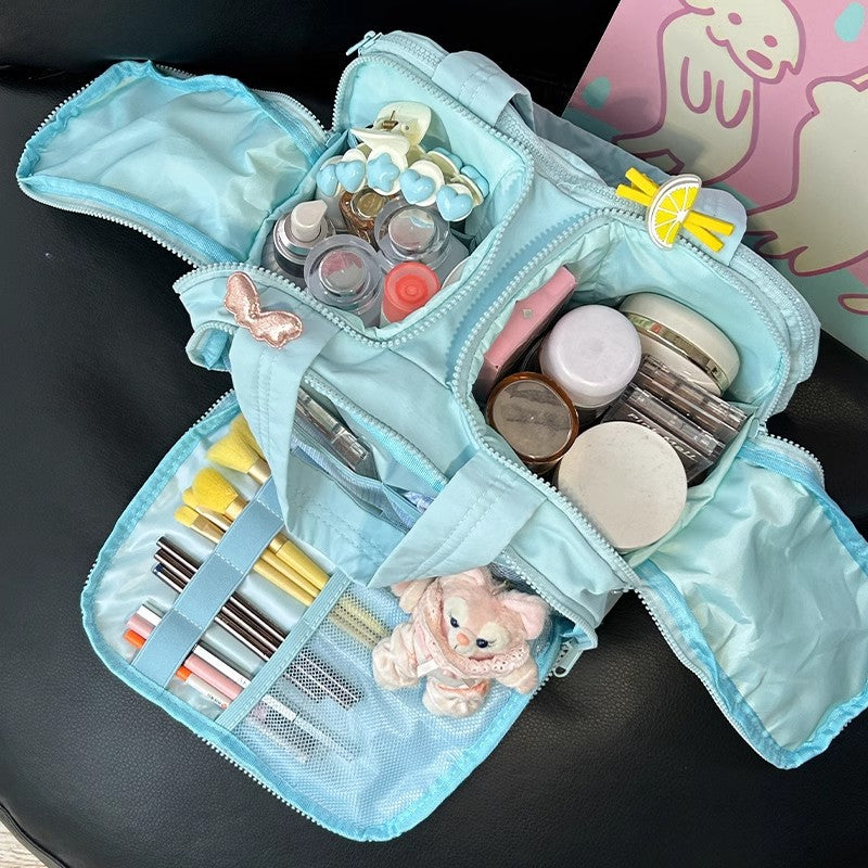 Women's Multi-Layer Cosmetic Bag Portable Travel Storage Organizer