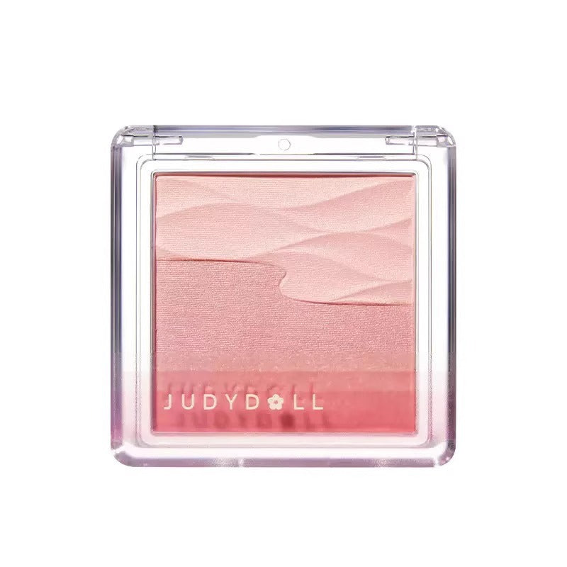 Two-Color Satin Blush Palette Soft Glow Shimmer Powder Finish