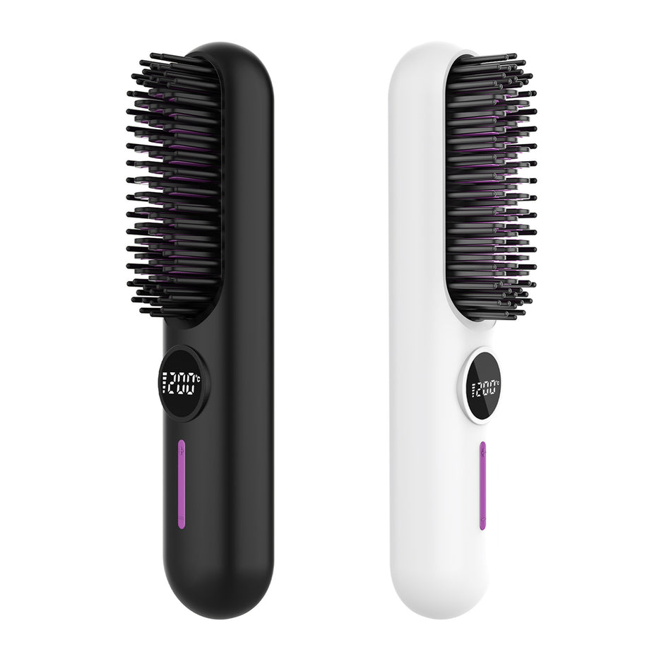 Wireless Negative Ion Hair Straightener Curler 5200mAh LED Display