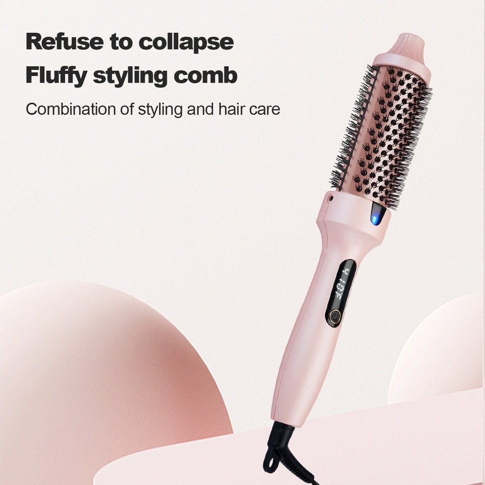 Fluffy Hair Straightening Comb Curling Iron 38mm Tourmaline