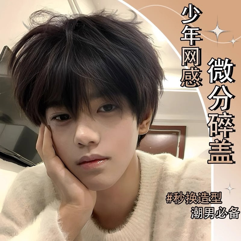 Men’s Short Fluffy Synthetic Wig Korean Style Natural Look
