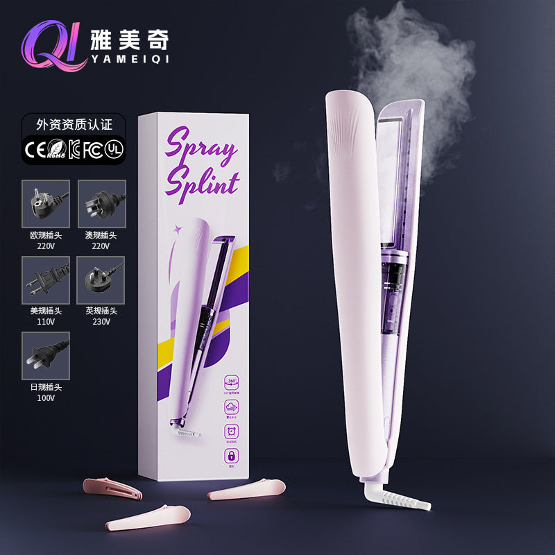 Cold Mist Steam Hair Straightener and Curler Dual Use Wide Plate