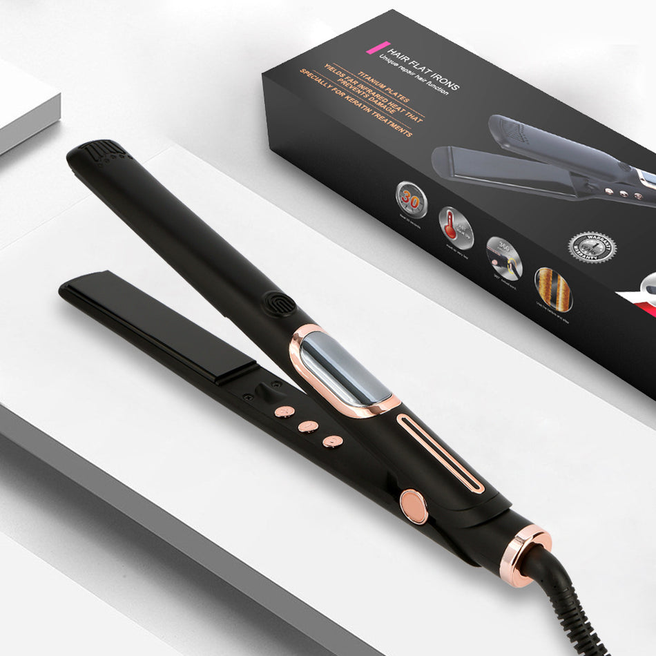Titanium Coating Hair Straightener and Curler Dual Use Styling Iron