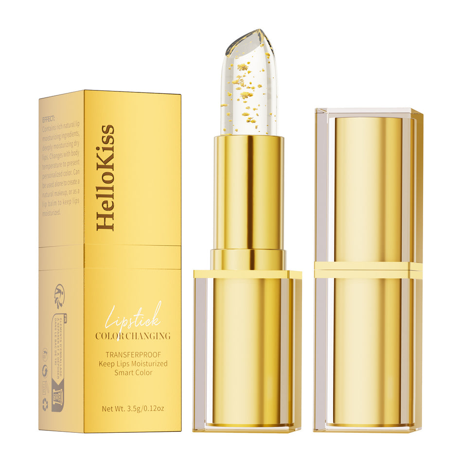 HelloKiss Color Changing Lipstick Hydrating Gold Foil Lip Balm