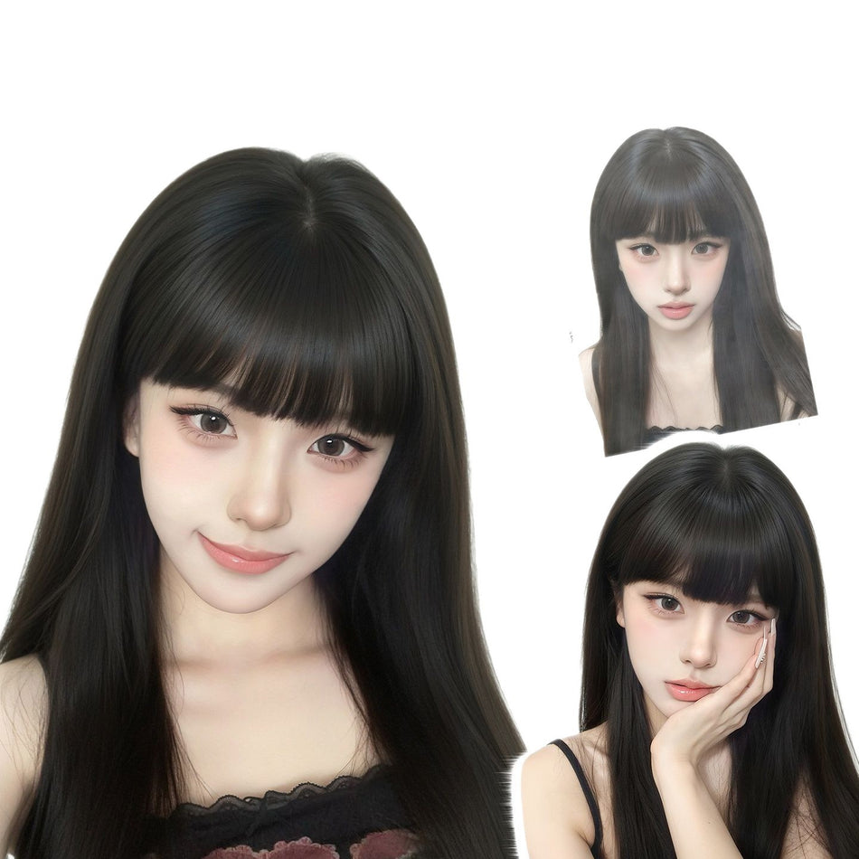 Seamless Fake Bangs Hairpiece with High Crown Volume Effect