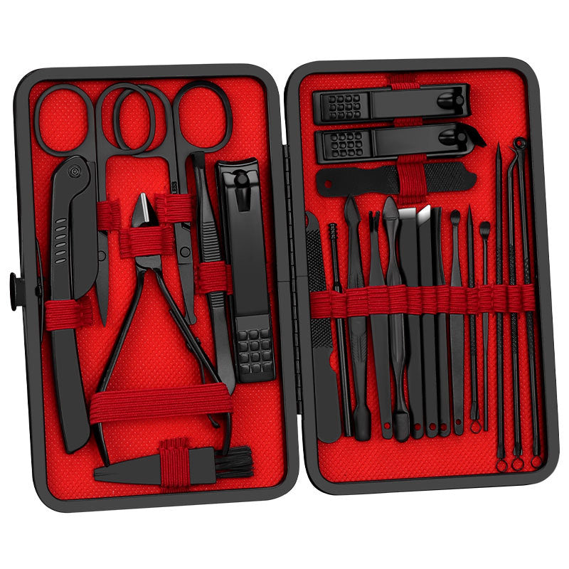 Stainless Steel Black Nail Scissors Set Home Manicure Pedicure Kit