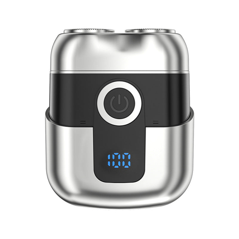 Mini Portable Dual Blade Electric Shaver with Fast Charging LED Display