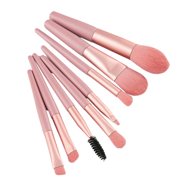 8-Piece Mini Makeup Brush Set with Travel Pouch