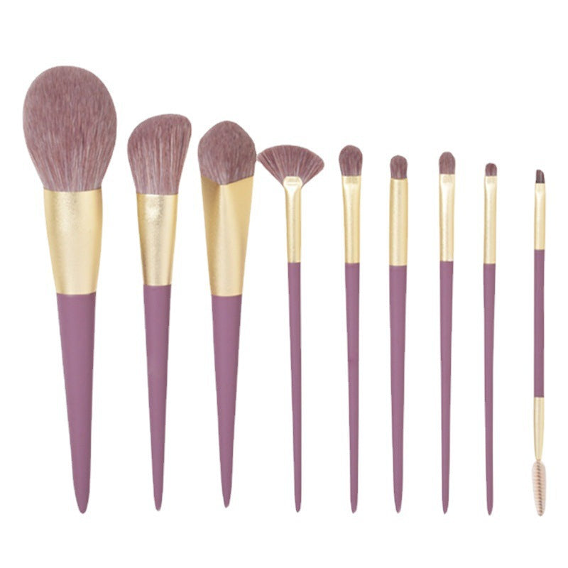 Xuanbohui 9-Piece Purple Makeup Brush Set with Travel Bag