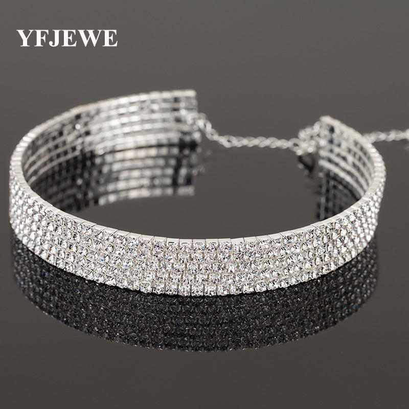 Fashion Full Diamond Multi-Layer Collar Necklace