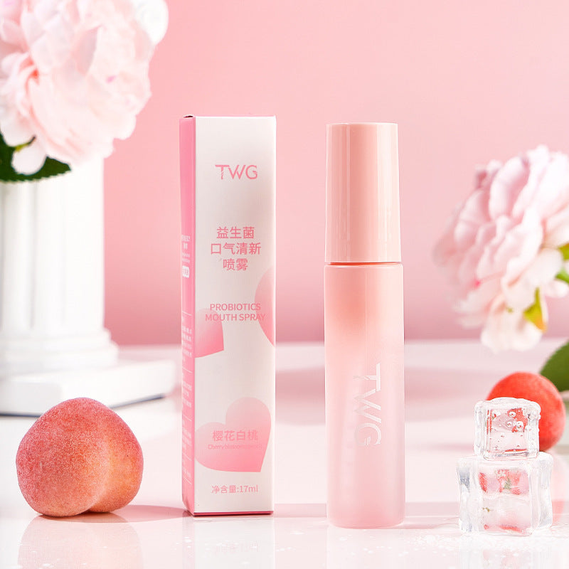 TWG Probiotic White Peach Mint Oral Breath Freshening Spray