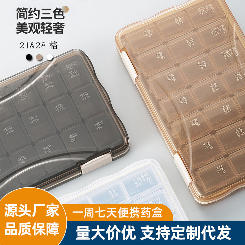 7-Day Transparent Portable Medicine Storage & Dispensing Box