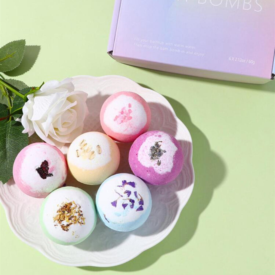 Aromatherapy Bath Salt Balls with Dried Flowers